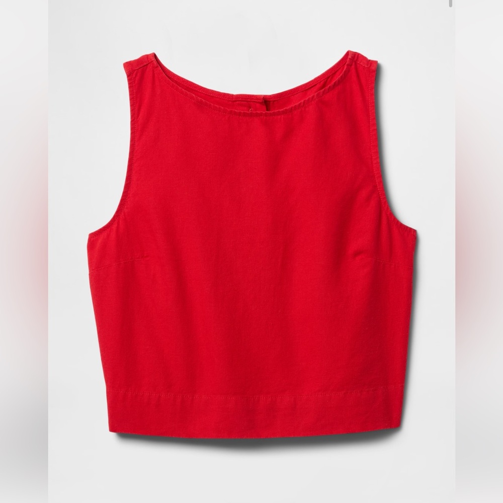 GAP Linen-Blend Crop Shell Tank Top